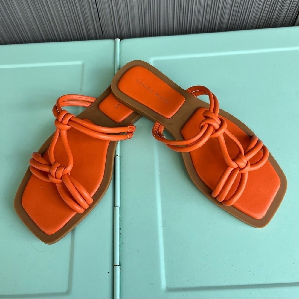Azalea Wang Tangerine Strappy Sandals 7 - Picture 2 of 6